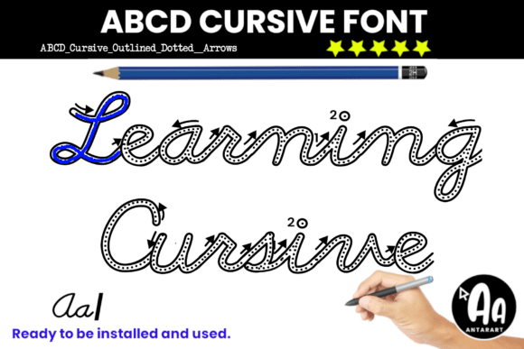 Abcd Cursive Outlined Dotted Arrows Typeface Review