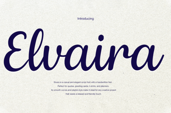Elvaira: A Modern Script Font for Makers